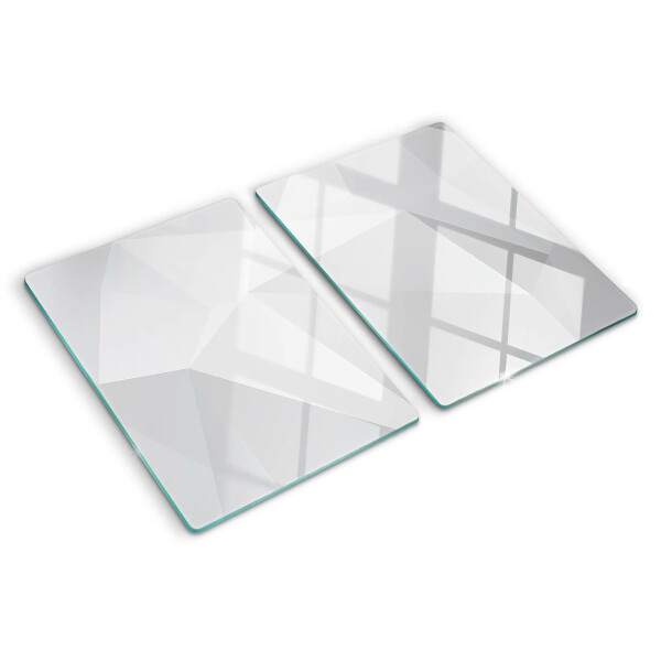 Tagliere in vetro temperato con motivi geometrici nei toni del grigio