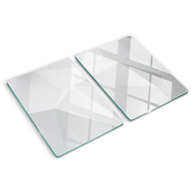 Tagliere in vetro temperato con motivi geometrici nei toni del grigio