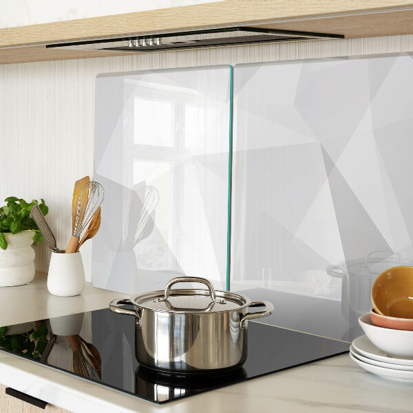 Tagliere in vetro temperato con motivi geometrici nei toni del grigio