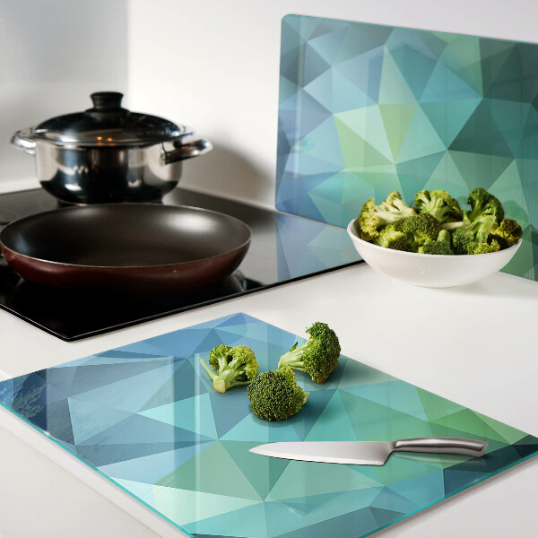 Tagliere in vetro con motivo astratto geometrico