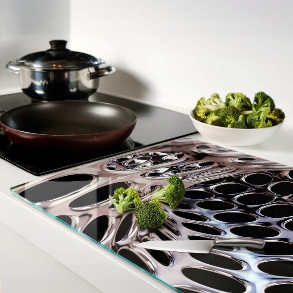 Tagliere in vetro temperato con motivo a rete astratta