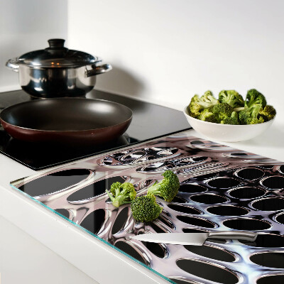 Tagliere in vetro temperato con motivo a rete astratta