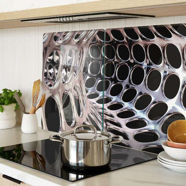 Tagliere in vetro temperato con motivo a rete astratta