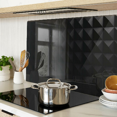 Tagliere in vetro temperato con motivo geometrico nei toni del nero