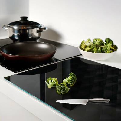 Tagliere in vetro temperato con motivo geometrico nei toni del nero