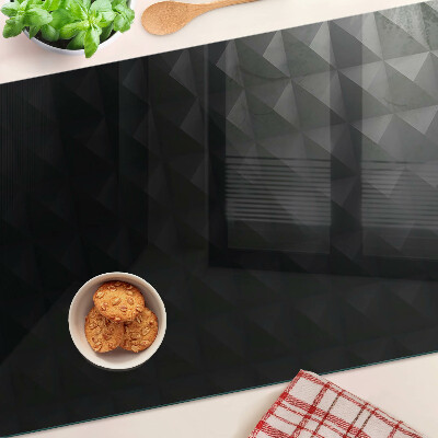 Tagliere in vetro temperato con motivo geometrico nei toni del nero