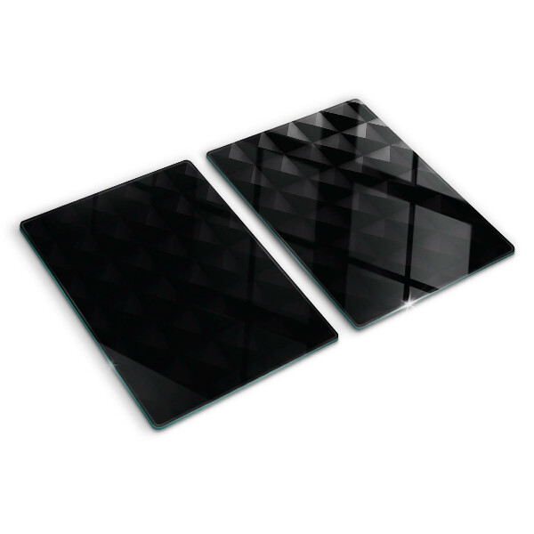 Tagliere in vetro temperato con motivo geometrico nei toni del nero