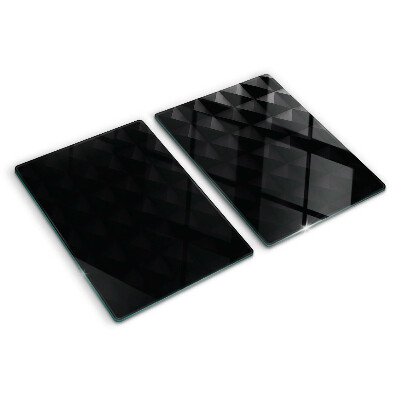 Tagliere in vetro temperato con motivo geometrico nei toni del nero