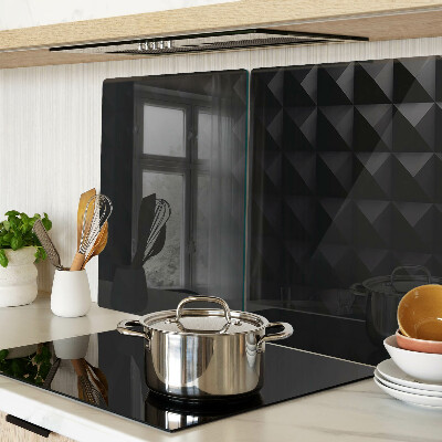 Tagliere in vetro temperato con motivo geometrico nei toni del nero