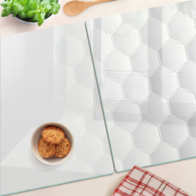 Tagliere in vetro temperato con motivo esagonale