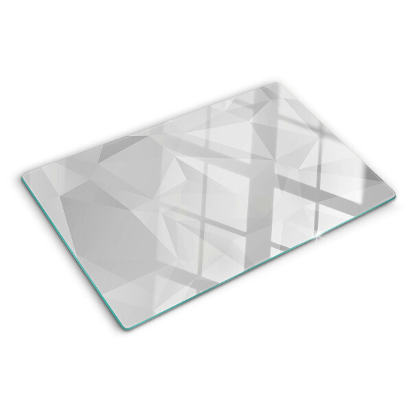 Tagliere in vetro con motivo geometrico nei toni del grigio