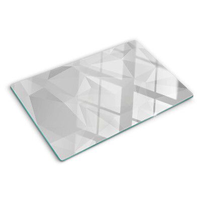 Tagliere in vetro con motivo geometrico nei toni del grigio