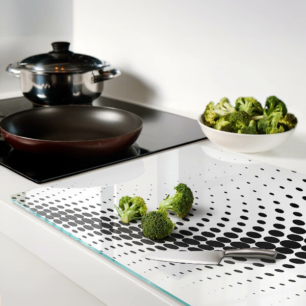 Tagliere in vetro temperato con motivo a pois