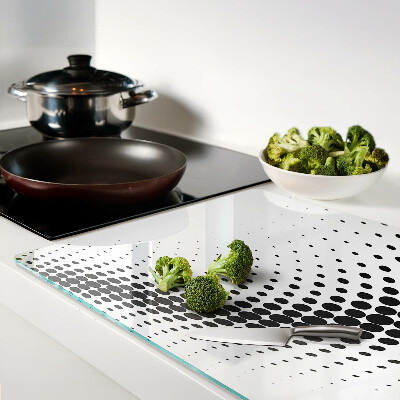 Tagliere in vetro temperato con motivo a pois