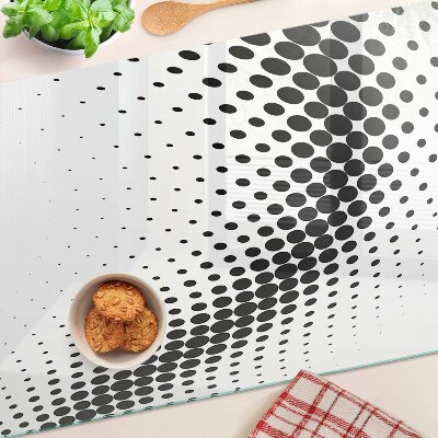 Tagliere in vetro temperato con motivo a pois