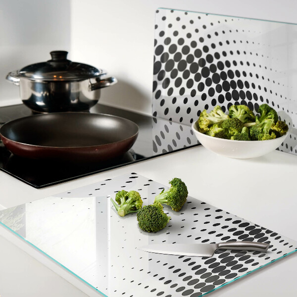 Tagliere in vetro temperato con motivo a pois