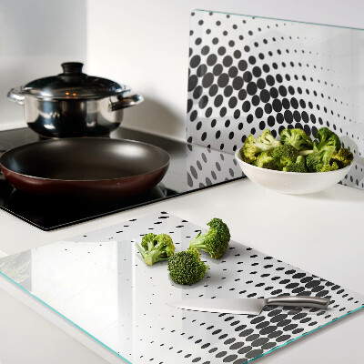 Tagliere in vetro temperato con motivo a pois