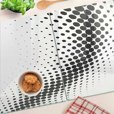 Tagliere in vetro temperato con motivo a pois