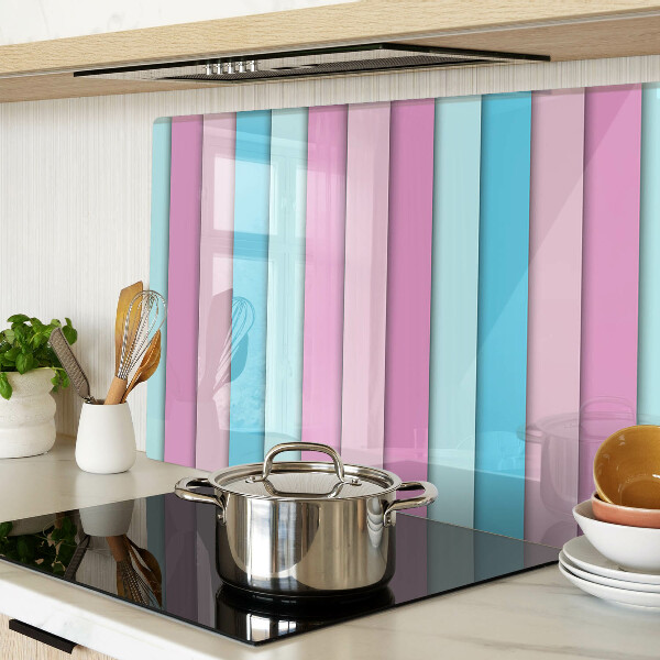 Tagliere in vetro temperato con motivo geometrico nei toni pastello