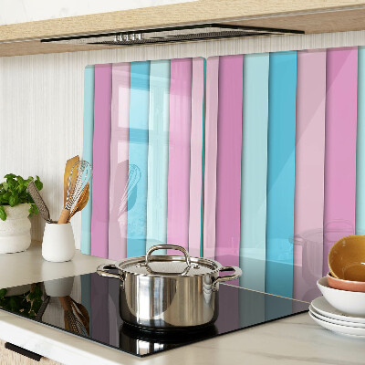 Tagliere in vetro temperato con motivo geometrico nei toni pastello