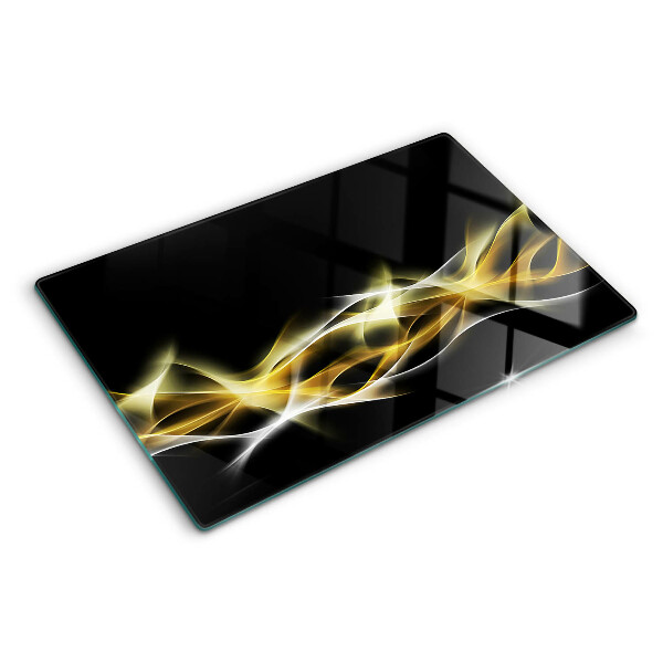 Tagliere in vetro Onda di luce nei toni dell'oro