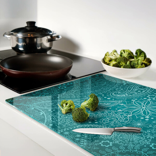 Tagliere in vetro temperato con motivo paisley