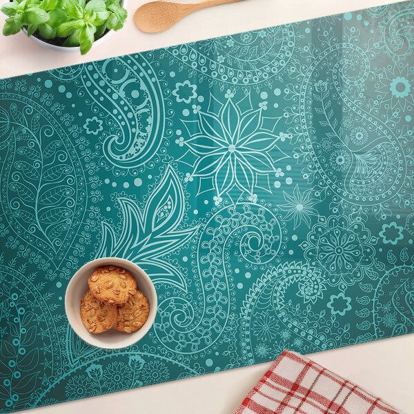 Tagliere in vetro temperato con motivo paisley