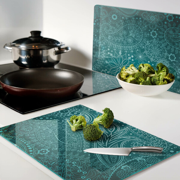 Tagliere in vetro temperato con motivo paisley