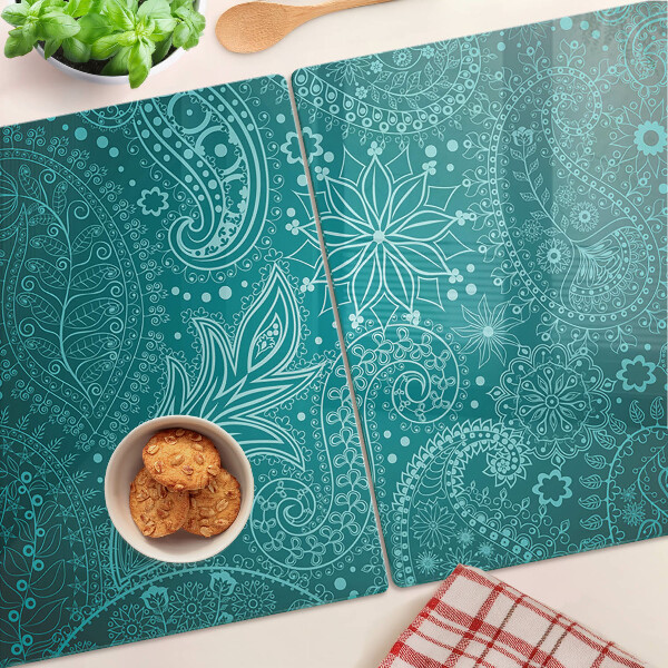 Tagliere in vetro temperato con motivo paisley