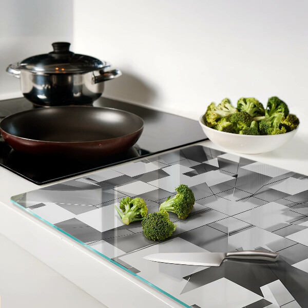 Tagliere in vetro con motivo di forme geometriche astratte