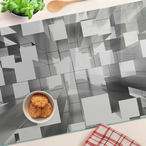 Tagliere in vetro con motivo di forme geometriche astratte