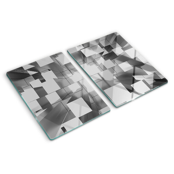 Tagliere in vetro con motivo di forme geometriche astratte