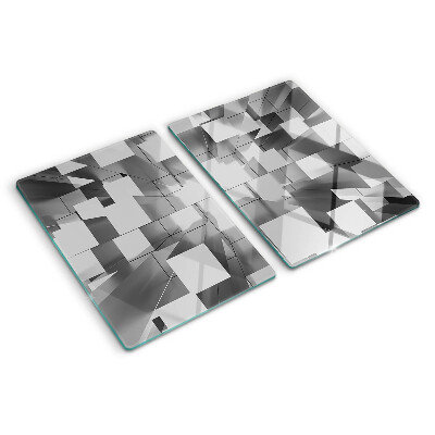 Tagliere in vetro con motivo di forme geometriche astratte