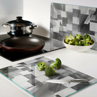 Tagliere in vetro con motivo di forme geometriche astratte