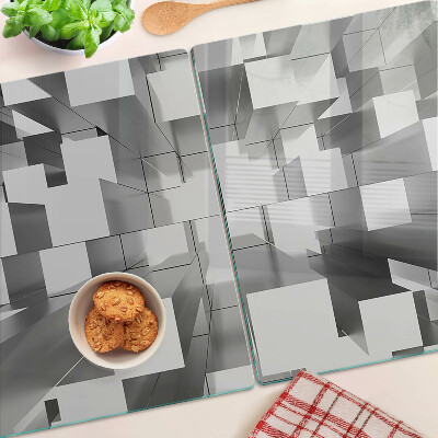 Tagliere in vetro con motivo di forme geometriche astratte