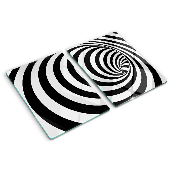 Tagliere in vetro temperato Motivo a spirale in bianco e nero