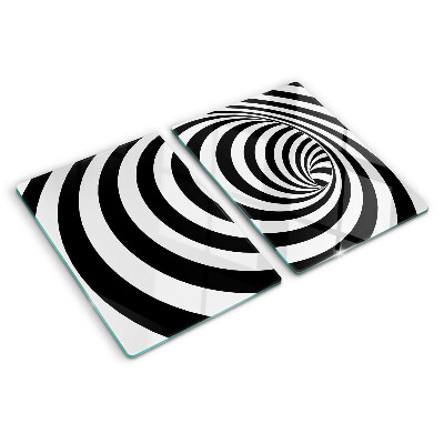 Tagliere in vetro temperato Motivo a spirale in bianco e nero