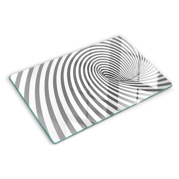 Tagliere in vetro temperato con motivo a spirale ottica