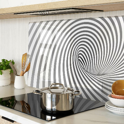 Tagliere in vetro temperato con motivo a spirale ottica