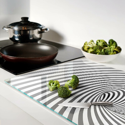 Tagliere in vetro temperato con motivo a spirale ottica