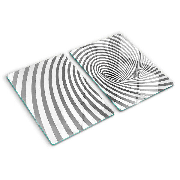 Tagliere in vetro temperato con motivo a spirale ottica