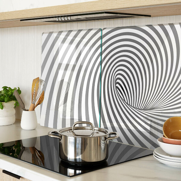 Tagliere in vetro temperato con motivo a spirale ottica