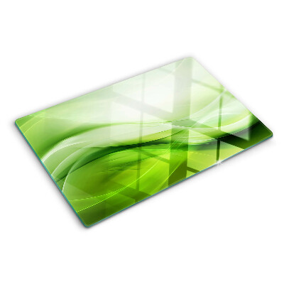 Tagliere in vetro con motivo a onde verdi e sfumature