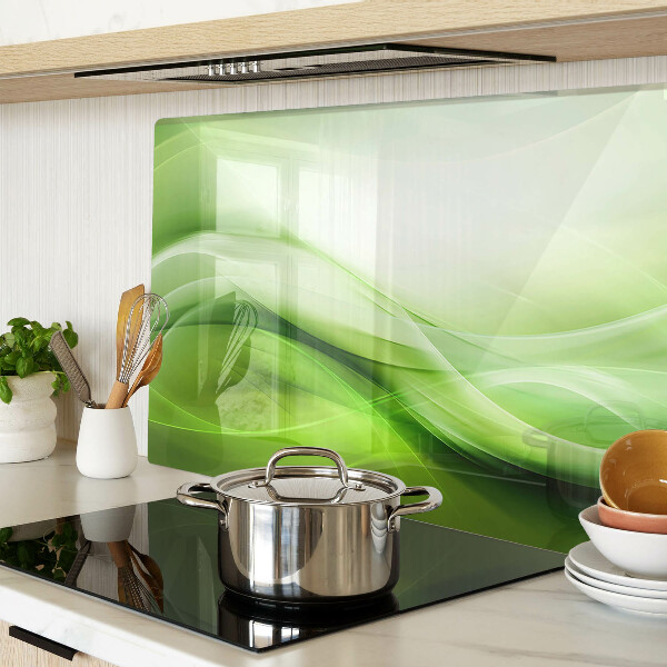 Tagliere in vetro con motivo a onde verdi e sfumature