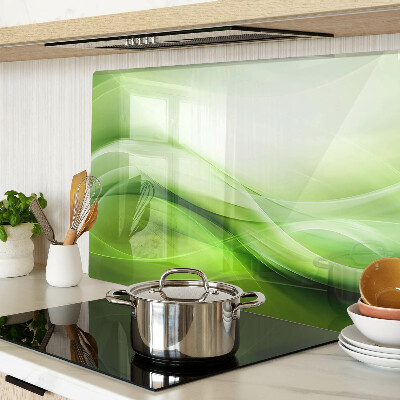 Tagliere in vetro con motivo a onde verdi e sfumature