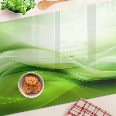 Tagliere in vetro con motivo a onde verdi e sfumature