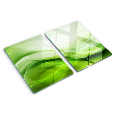 Tagliere in vetro con motivo a onde verdi e sfumature