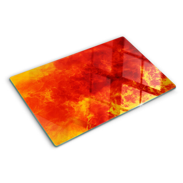Tagliere in vetro con motivo «Fuoco e fiamme»