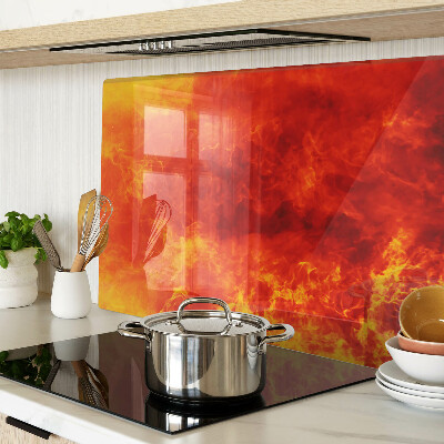 Tagliere in vetro con motivo «Fuoco e fiamme»