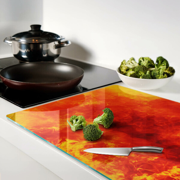 Tagliere in vetro con motivo «Fuoco e fiamme»